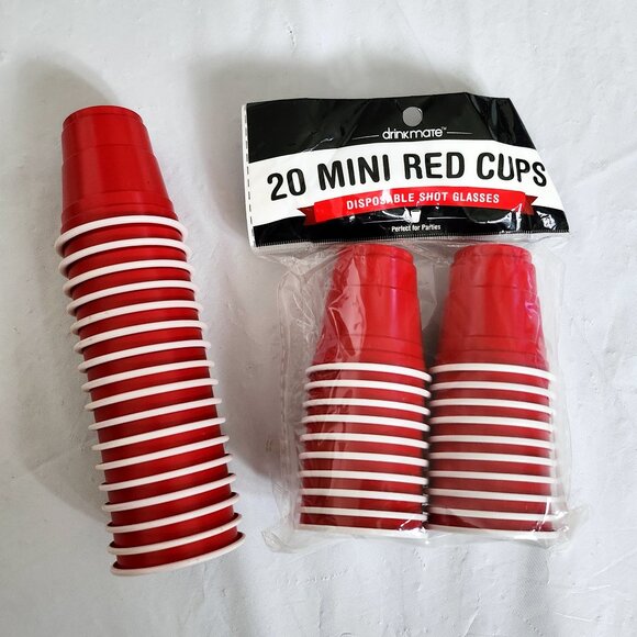NEW Mini Red Cups, 37ct - Picture 1 of 1